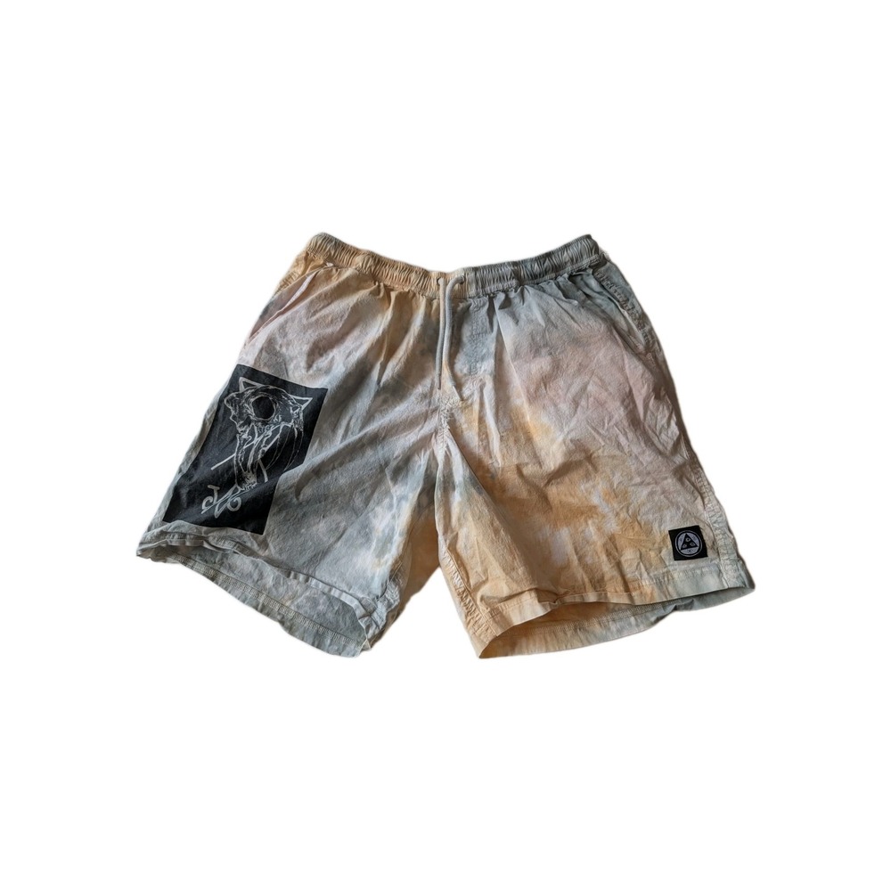 Welcome Skateboards Men's Yellow Blue Pattern Shorts Size Large